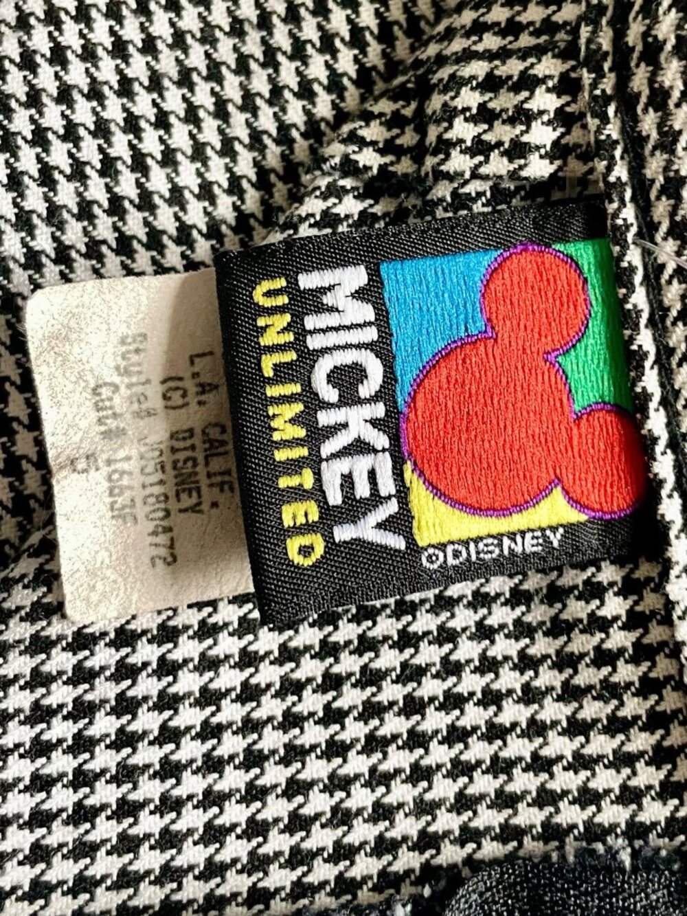 Vintage 90s Disney Mickey Unlimited Mini Skort Classic Black + White Houndstooth - Picture 10 of 11